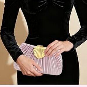 Neiman Marcus Purple Seashell Silk Handbag